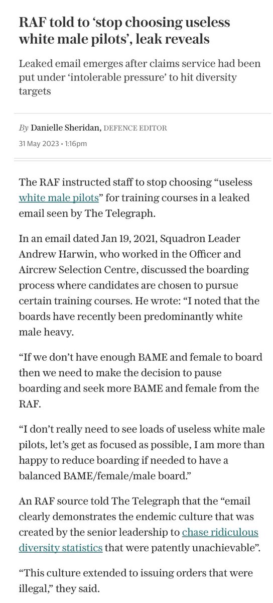 Is this racist? Is the RAF now  a racist institution?