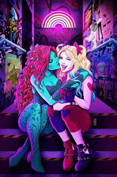 My #Harlivy covers for DC PRIDE from 2021, 2022, and now 2023! Thank you to everyone who picked one (or all? ) of these up-thanks to you, they keep asking me to draw these two every year and it has been such a treat to get to do a new take on them each time  Happy Pride!