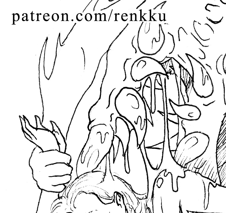 renkutin's tweet photo. Teaser of the #nsfw #monster illustration In the Deep available for patrons in June https://t.co/O8laO2S4dt
