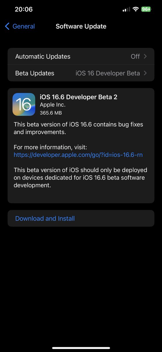 iOS 16.6 Developer Beta 2 (20G5037d) has been released. #iOS166 #iOS166DevBeta2