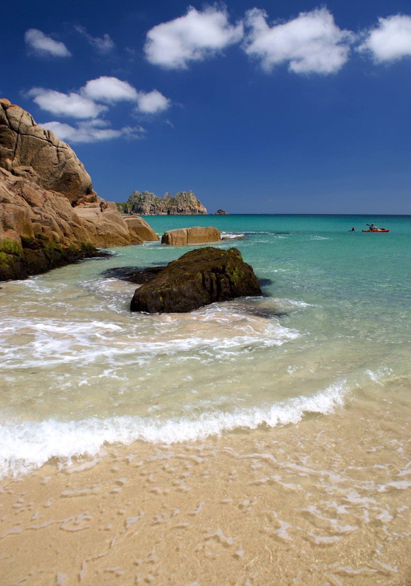 Cornwall_Coast's tweet photo. Little fluffy Cornish clouds #Porthcurno #Cornwall https://t.co/i9oPZJpz7z