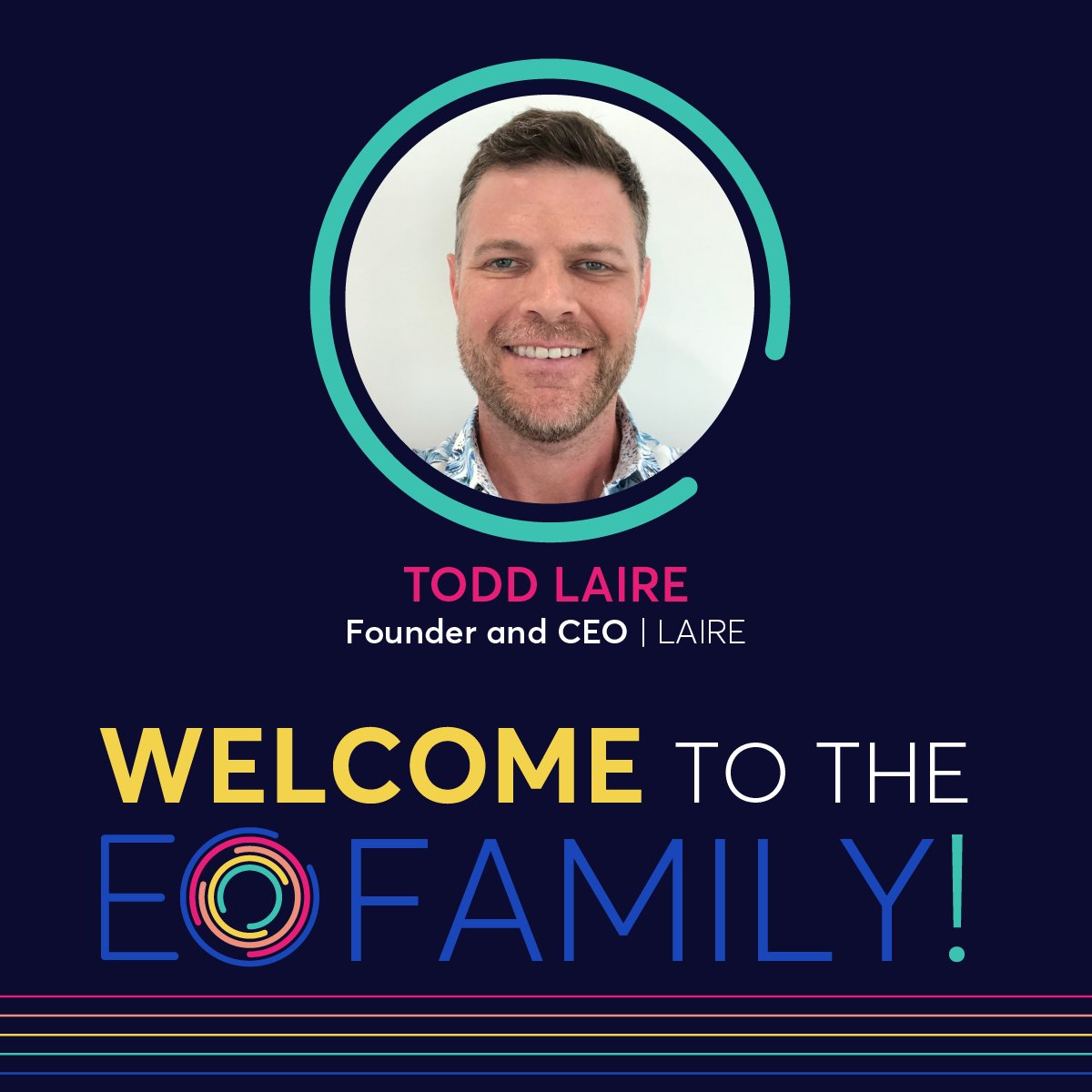 EOCharleston's tweet photo. The EO Charleston family just got bigger with the addition of Todd Laire, founder and CEO of LAIRE! 🎊 We are so excited to have him join us! 

@toddlaire @lairedigital https://t.co/yfrT9TnOda
