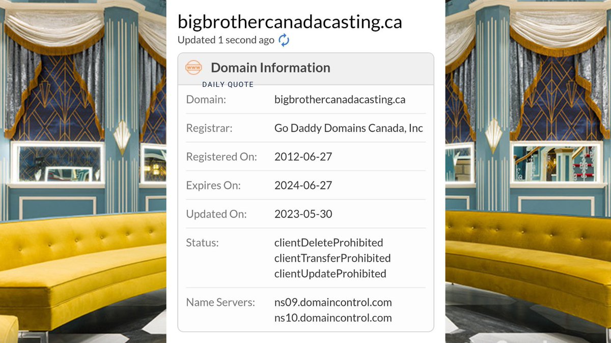 The casting website domain for BBCAN has recently been renewed until 2024. 👀

The annual Corus Upfront is scheduled for next Wednesday, June 7th. 👁️

#BBCAN11 #BBCAN12