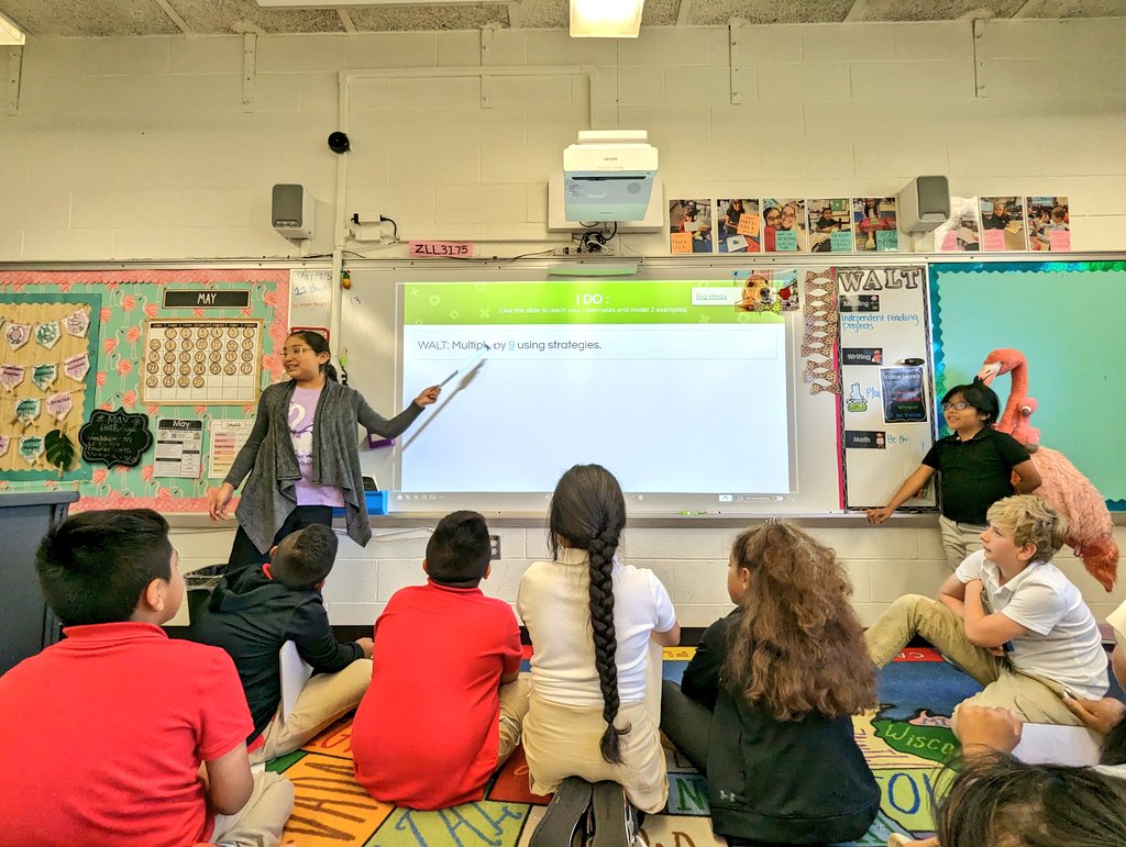MsValentinoRBPS's tweet image. Our first &quot;Be the Teacher&quot; group did an AMAZING job teaching a multiplication strategy today. They even prepared a number talk, small group center games, homework, test, &amp;amp; digital activities! We definitely have some future teachers on our hands! @MrsGirardiRBPS @rbpsEAGLES