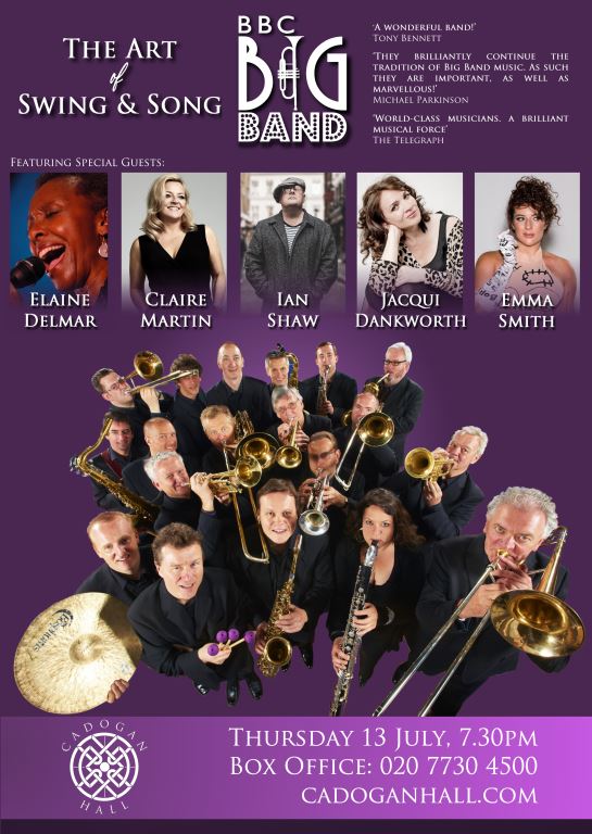 The <a href="/BBCBigBand/">BBC Big Band</a> returns this July with 'The Art of Swing &amp; Song' feat. a stellar lineup of special guests incl <a href="/jacquidankworth/">Jacqui Dankworth MBE</a>, <a href="/CMartinjazz/">Claire Martin OBE</a>, <a href="/EmmaSmith_Music/">Emma Smith</a>, <a href="/ianshawjazz/">Ian Shaw</a> &amp; Elaine Delmar in a sparkling array of swinging vocal &amp; big band numbers!

Info: cadoganhall.com/whats-on/bbc-b…