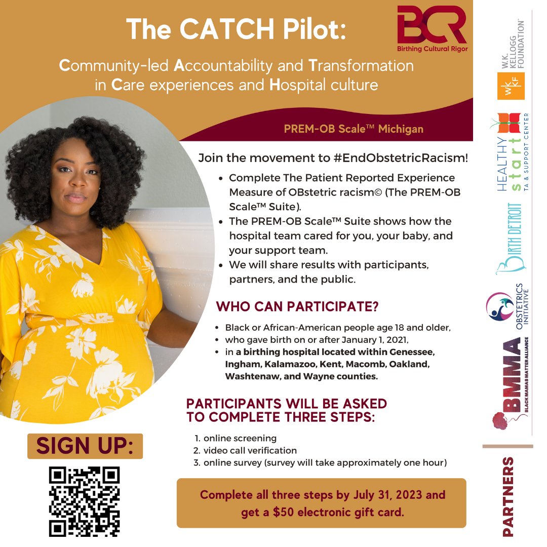 How  did the hospital team care for you? If you are a Black/ African American person, 18 years old or older and gave birth on or after Jan. 1, 2021, in a hospital in any of the listed counties, we want to hear from you.  GET A $50 GIFT CARD for your time ow.ly/bOTA50OB7a5