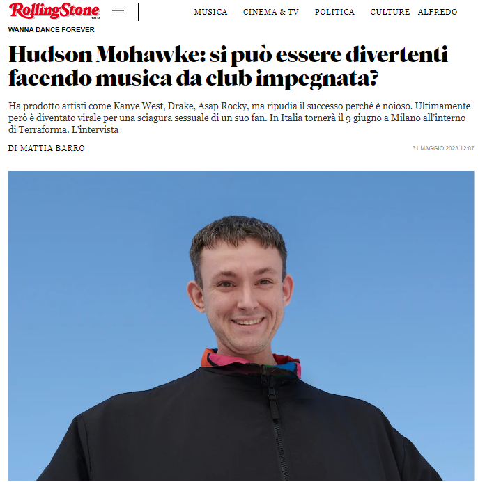 SpingoItaly's tweet photo. Leggi l'intervista di @RollingStoneita a @HudMo😃
🎵HUDSON MOHAWKE live in 🇮🇹
09 Giugno #TERRAFORMA FESTIVAL
Villa Arconati - Castellazzo di Bollate MI
@WarpRecords
https://t.co/hfIQi4uo7S https://t.co/ypsNWv6s10