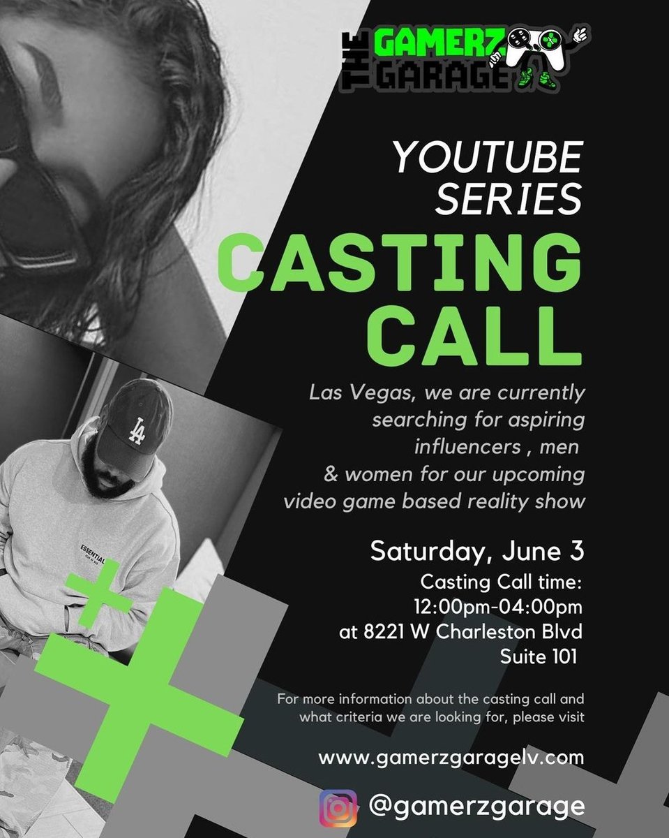 We have a Casting Call this Saturday for a video game based reality show!!!!  Its filling up!  Message me for more info if you are interested.
