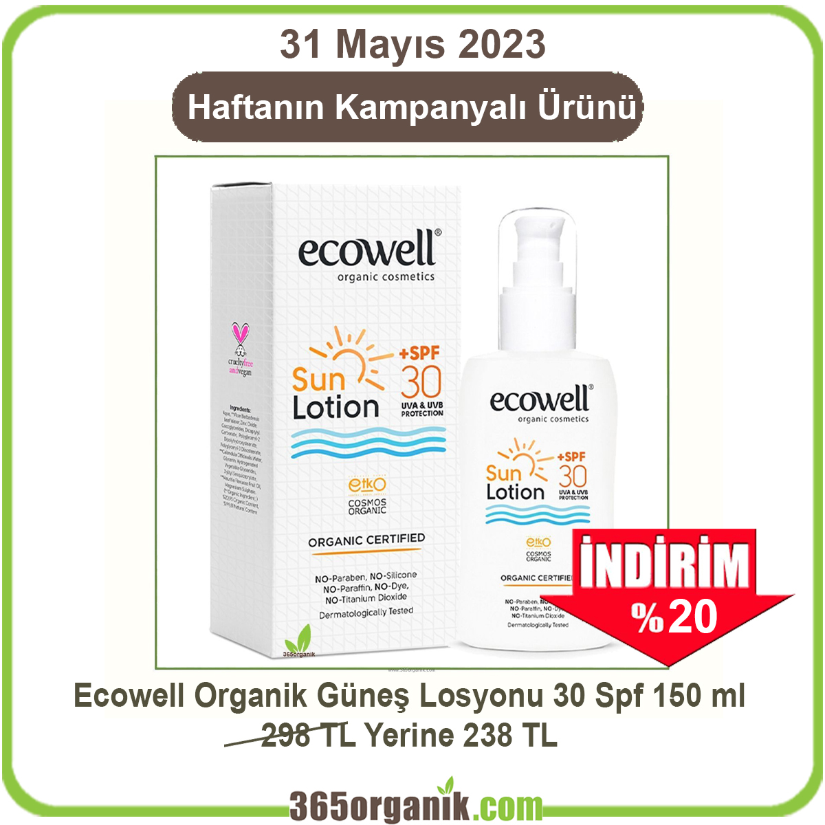 ORGANİK SERTİFİKALI GÜNEŞ KREMLERİNDE SEZON BAŞI İNDİRİMİ - mailchi.mp/a1e5862d878b/3…