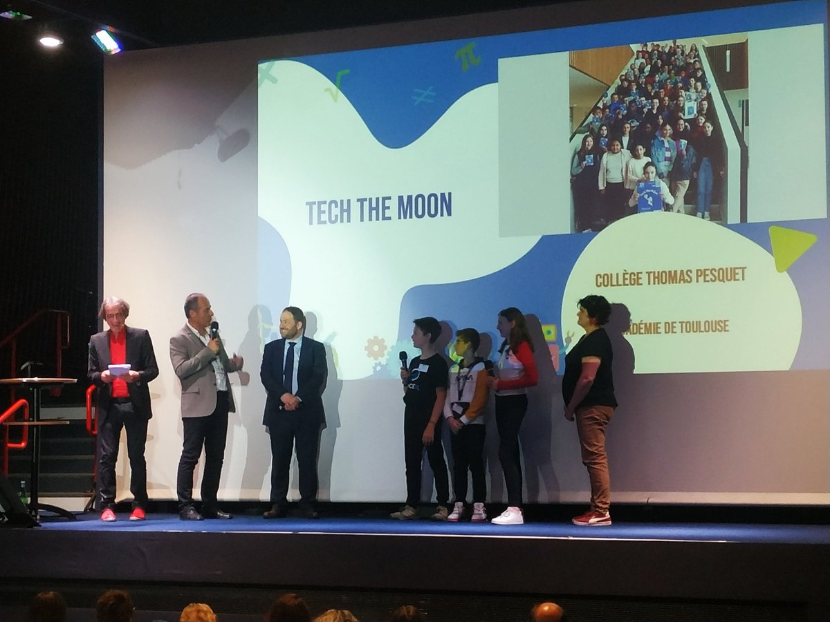 CGenialToulouse's tweet photo. Le collège Thomas Pesquet de Castres remporte le prix 'La tête dans les étoiles' en finale nationale #ConcoursCGénial @actoulouse @Fond_CGenial @Sciences_Ecole @MuseeAirEspace @cast_toulouse @DAACToulouse https://t.co/oa4fNKTKba