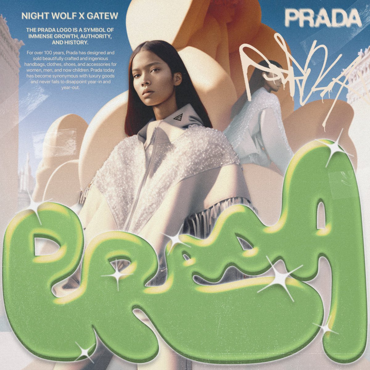 PRADA BABY PULL UP 🤍 NEW COLLAB WITH THE TW1N @gatewdesign 🥰👿 28 // 365 MY MIDJOURNEY YUHHH
.
.
.
#posterunion #dopedesign #itsnicethat #graphicdesign #theddod #photoshopartist #certainmagazine #eyeondesign #collectgraphics #visualgraphe #graphiclounge #digitalarchive