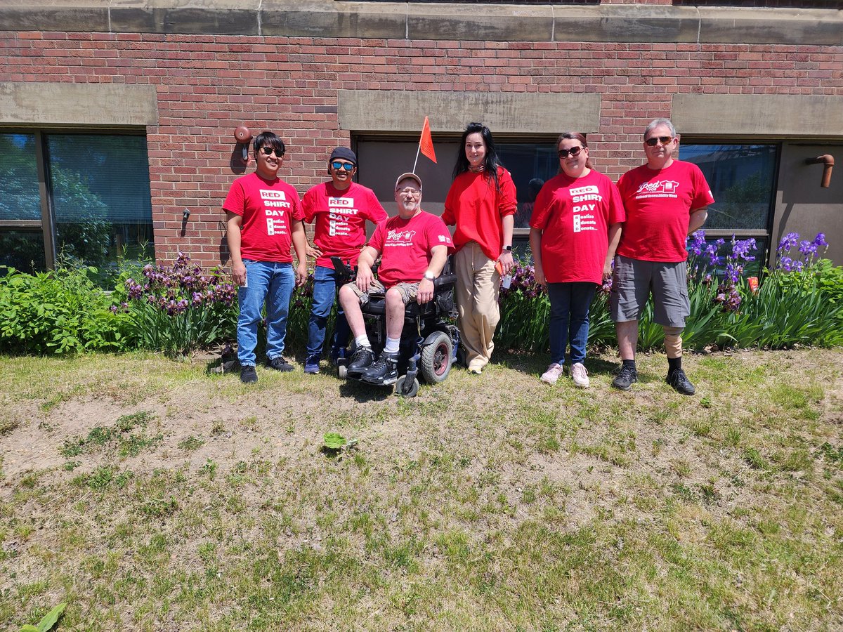 EasterSealsNB's tweet photo. Happy Red Shirt Day from us at ESNB! #RedShirtDay #ESNB #WearYourRedAndMakeYourPledge #EasterSeals #Accessibility #Inclusion #Realize #Educate #Donate #DisabilityAwareness https://t.co/UnC2OSN4nD