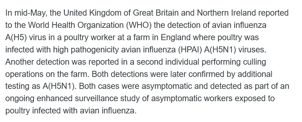 UK: Two cases of Avian Flu in humans.

#H5N1 #AvianFlu #Birdflu

who.int/emergencies/di…