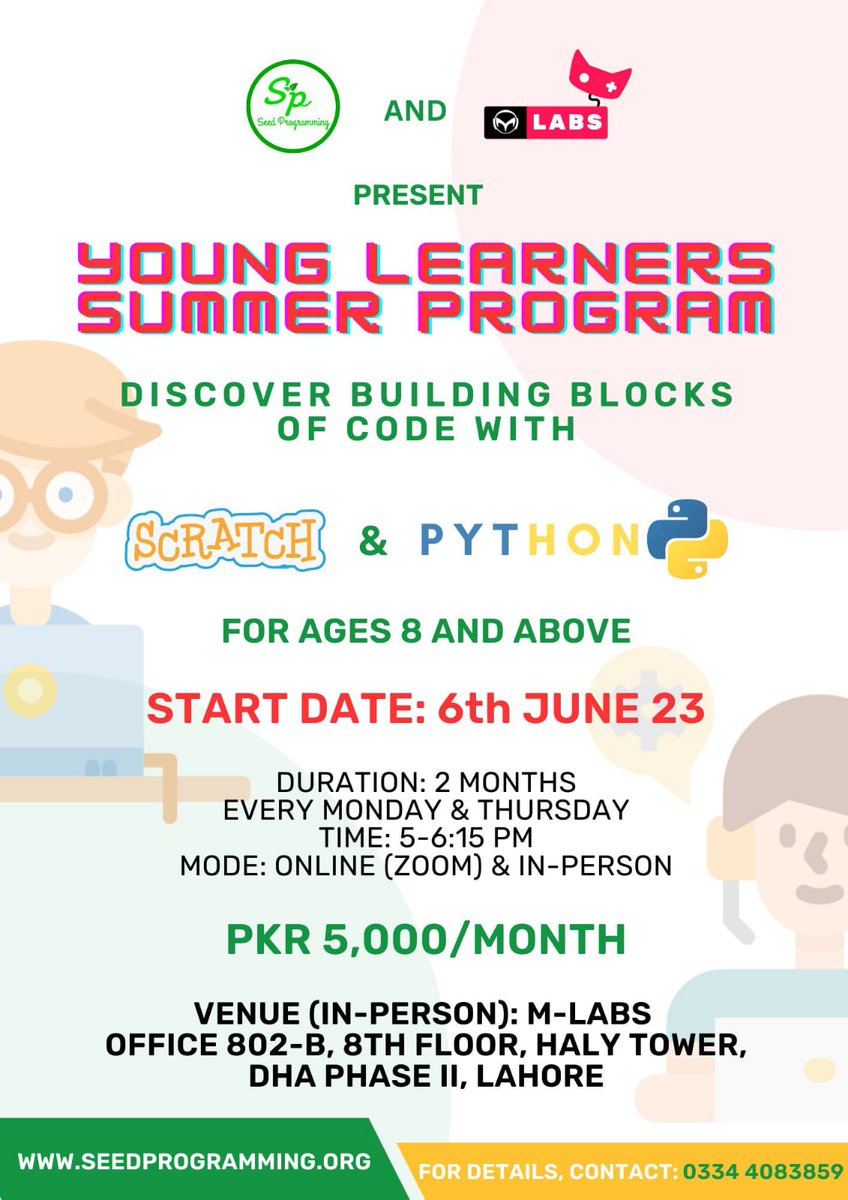 SeedProgramming's tweet photo. 🔔Discovering Building Block of Code with Scratch and Python
✅ Registration link https://t.co/VyUnz7fbih
✅For more details:
https://t.co/P4lH9gJYIG
#seedprogramming
#Scratch #pythonprogramming
#coding https://t.co/hF2CyGDRYG