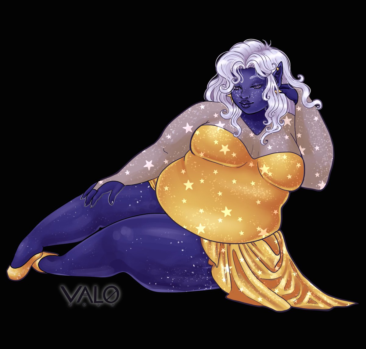 gooorgeous gal i got the pleasure of drawing thanks to an art trade with <a href="/lunarskeleton/">Luna Skelton</a> 💚 
#digitalart #ocart