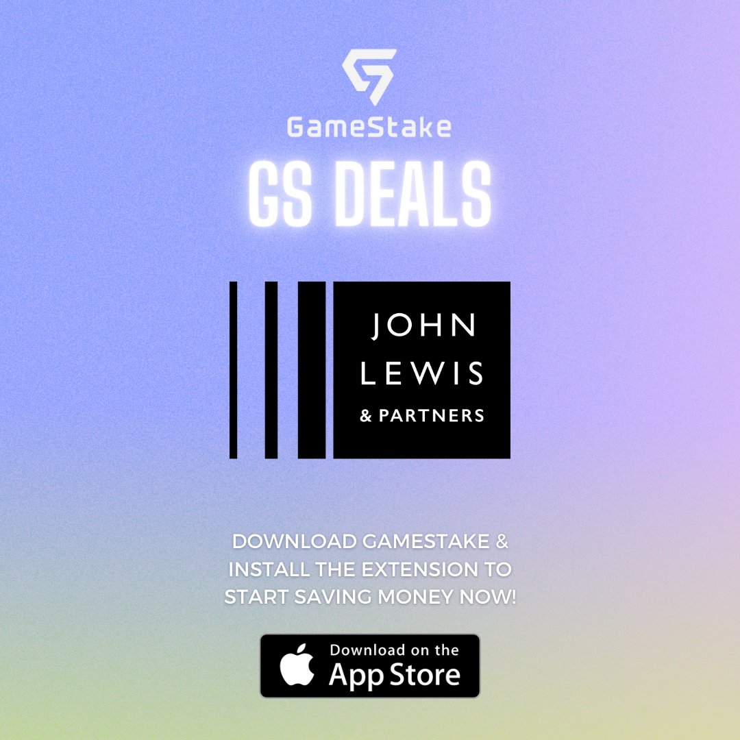 DOWNLOAD GAMESTAKE FOR GS DEALS AND GET DISCOUNTS ON YOUR FAVOURITE BRANDS! #gaming #rewards #discounts #johnlewis