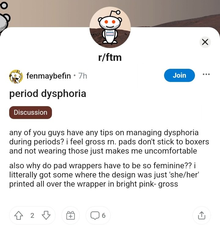 FemalesDisguise's tweet image. Woman gets misgendered by a pad wrapper.