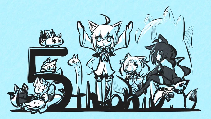 活動5周年 #絵フブキ