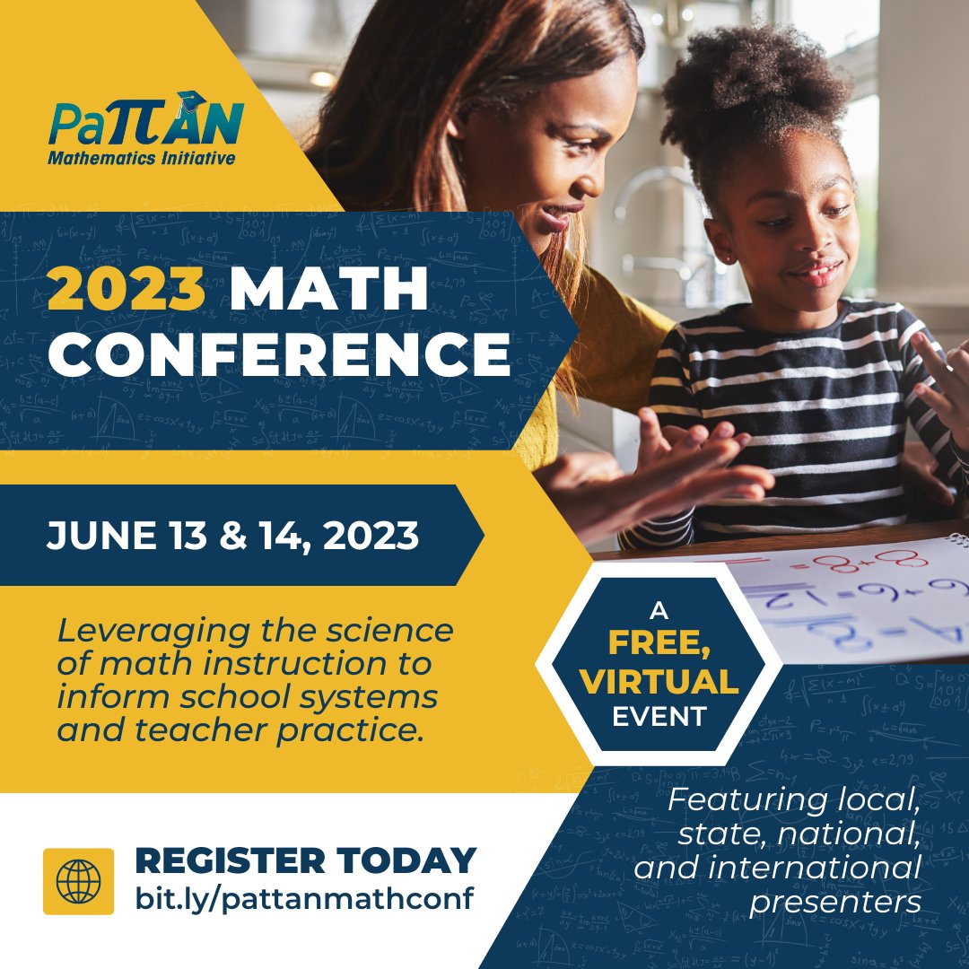 The PaTTAN Math Conference is quickly approaching! It’s FREE. It’s virtual. Visit the PaTTAN Math Website to register today: bit.ly/pattanmathconf #PaTTANMathConf