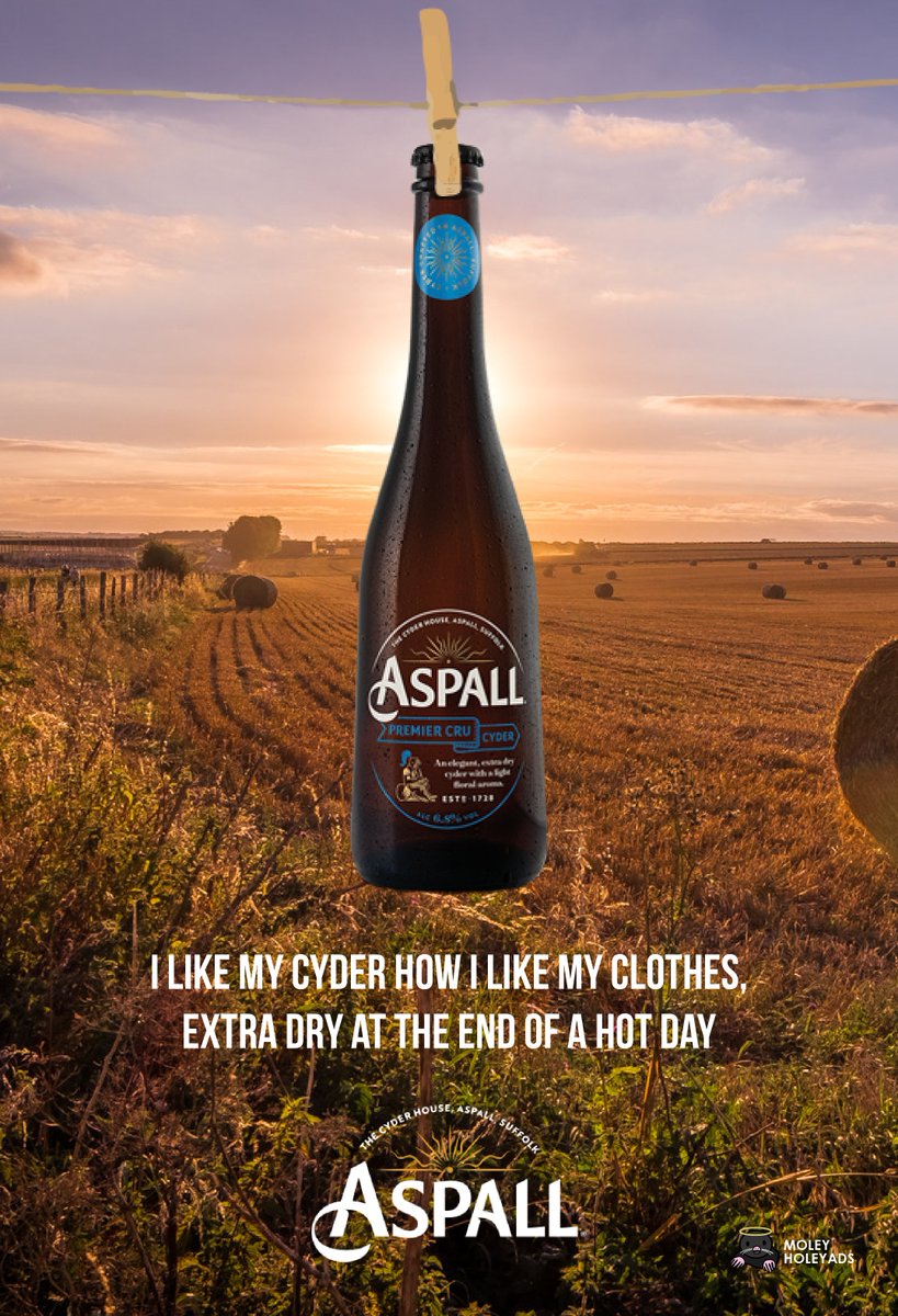 MoleyHoleyAds's tweet photo. I like my cyder how I like my clothes, extra dry at the end of a hot day ๐๐บ @OneMinuteBriefs #WashingLines @Aspall https://t.co/TGXeYK6nVe