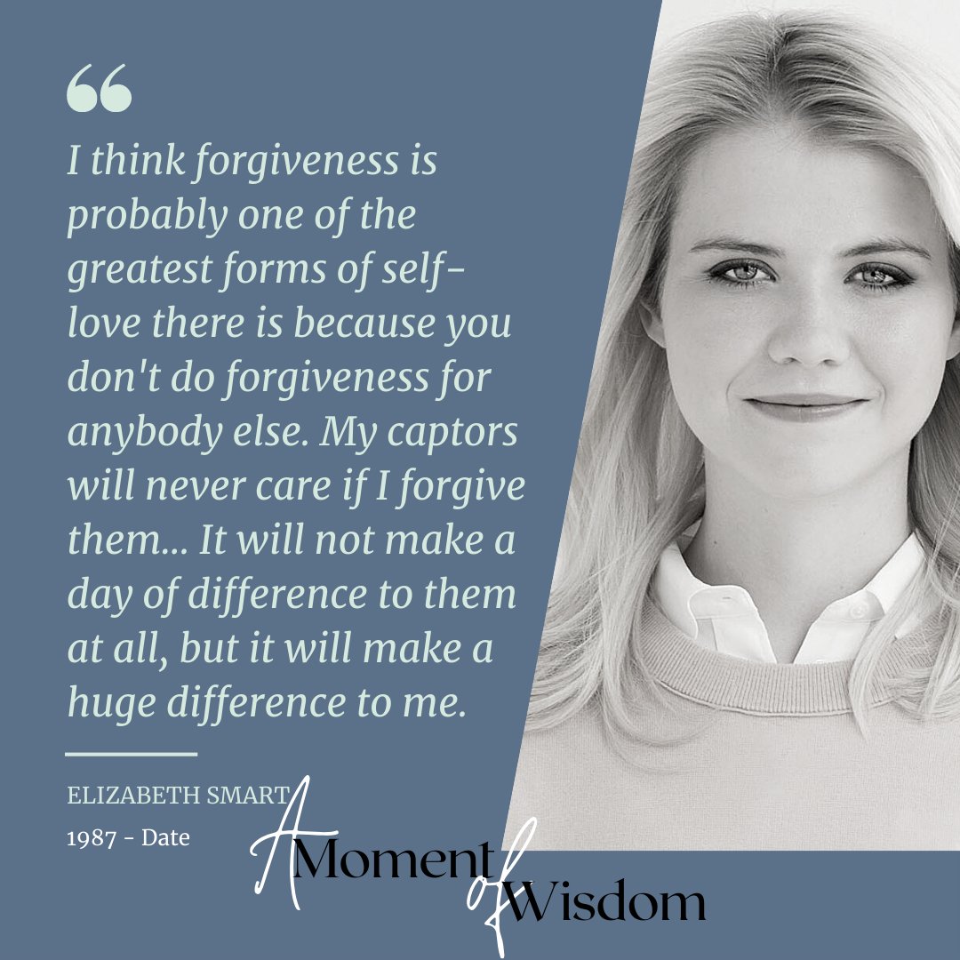 Considering what she went through, you can't help but be inspired by this.

#ElizabethSmart
#EmbracingForgiveness
#HealingThroughForgiveness
#ChooseForgiveness
#ForgiveAndThrive
#SelfCareThroughForgiveness
#ForgivenessMatters
#ForgivenessIsFreedom
#EmotionalHealing