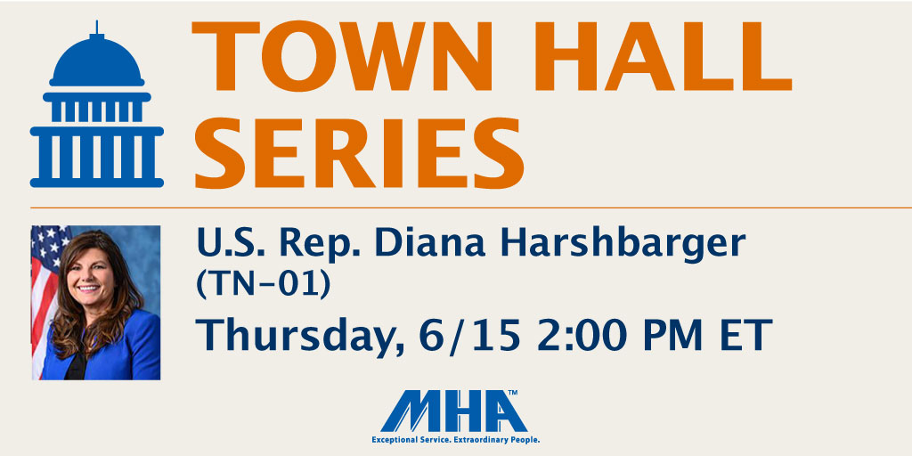 Join us on for a virtual Town Hall with U.S. <a href="/RepHarshbarger/">Rep. Diana Harshbarger</a> who will discuss PBM Reform, Preserving Patient Access to Home Infusion Act, and more. Contact your MHA Representative to register now!