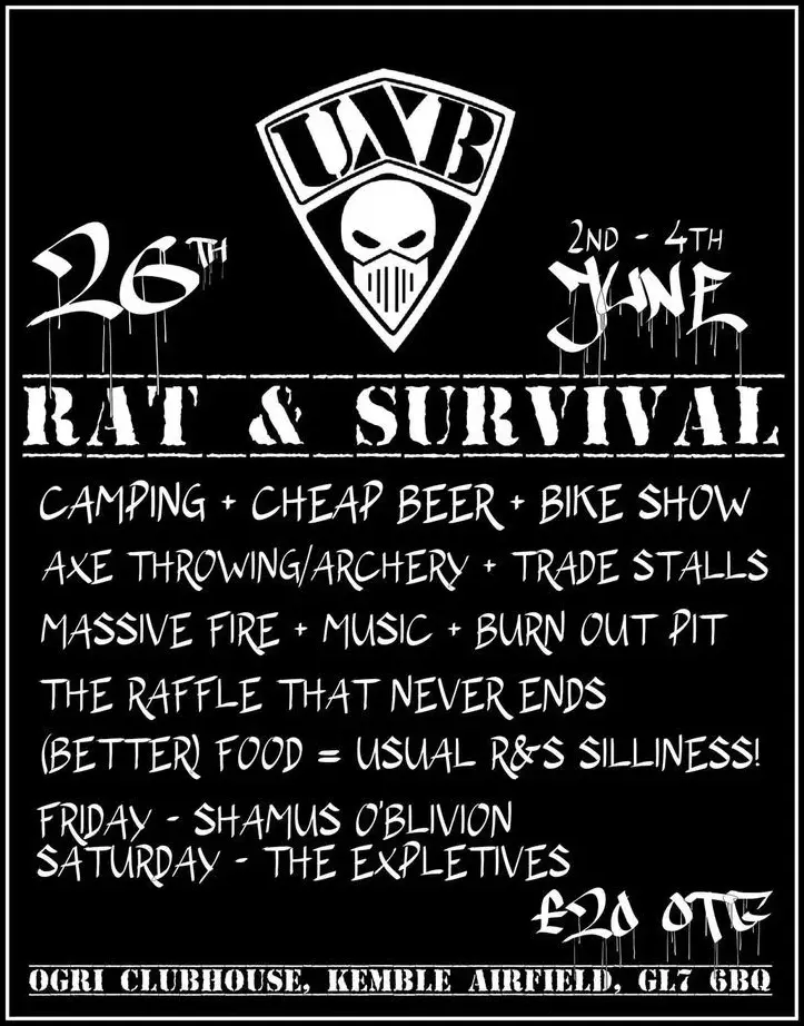 RatBikeZone's tweet photo. Rat &amp; Survival this weekend! #UXB #RatAndSurvival #OgriMCC https://t.co/JCEbYUE61u https://t.co/vucYjMpTPR