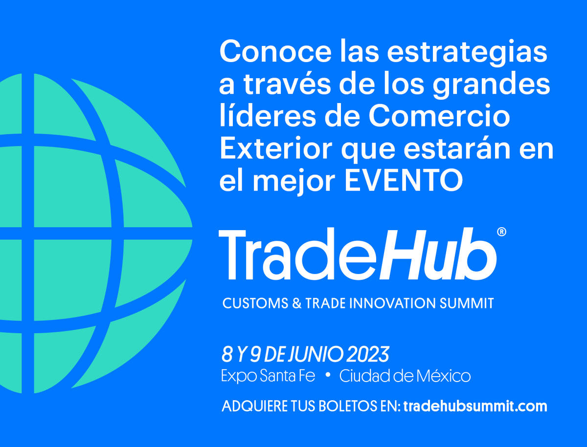 CAAAREM's tweet photo. En #TradeHubSummit hablaremos sobre tendencias tecnológicas que está experimentando el #comercioexterior mexicano. 🇲🇽🌐@tradehubmx
➡SAVE THE DATE ⬅
📆 8 y 9 de junio 2023
🌐 Adquiere tus boletos para el mejor evento de Comercio Exterior y Aduanas ➡ https://t.co/r2kiqKfdC2 https://t.co/iS1fHTtQg5
