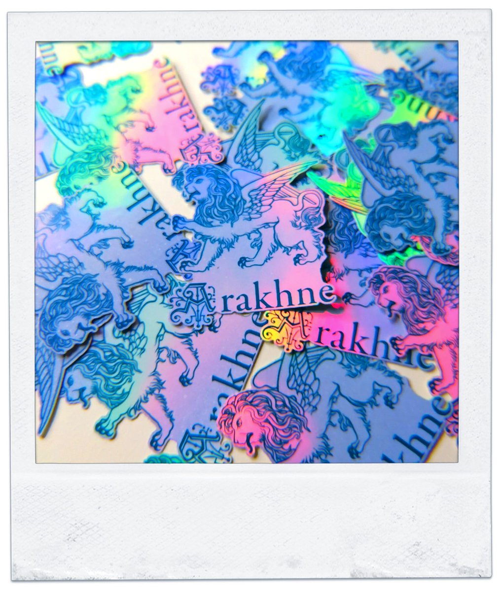 Arakhne2's tweet photo. 🄰 🅁 🄰 🄺 🄷 🄽 🄴 
I've recently had my logo printed as holo stickers.  It gives my parcels a special touch!  
#logo #holographic #ideas https://t.co/Xou2p5leES