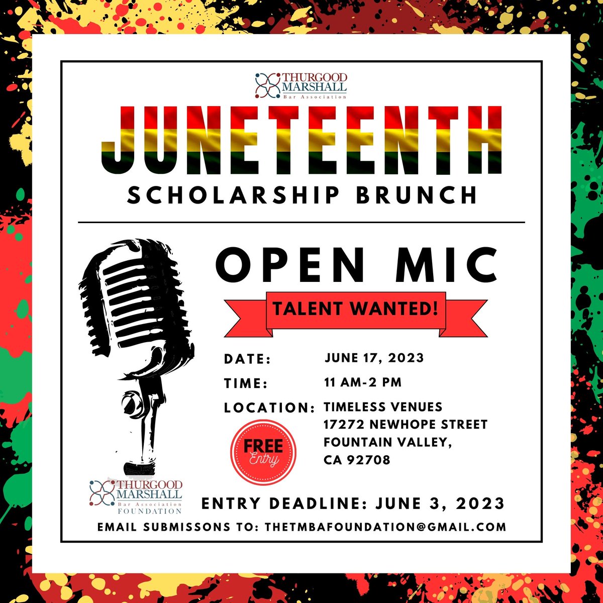 TMarshallBar's tweet photo. Call for talent for TMBA's Scholarship Brunch https://t.co/aj2UoUWXAT