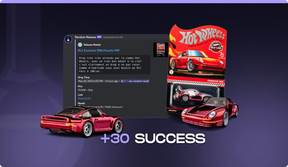 Comme d'habitude !

Monitor Custom + Lien d'ajout au panier en avance, quoi de mieux pour réussir dans le random resell ?

+60€ de bénéfice par voiture !

3 FREE WEEKLY sont à gagner parmis les RT 👀