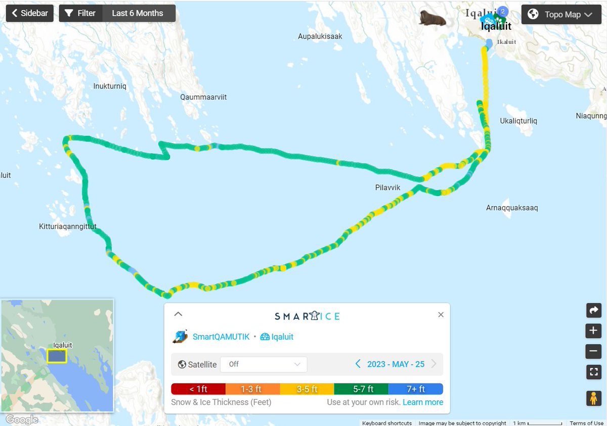SmartICE_Arctic's tweet photo. Check out the latest SmartQAMUTIK run that was done by our Sikulirjiit (Operators) last week in Iqaluit!
Sign up to https://t.co/jOmKyJaruc to see more information & to access the ice thickness data!
#Iqaluit #Nunavut #InuitNunangat #SocialEnterprise #SocEnt #SIKU #SmartICE https://t.co/3KtnfIVyFa