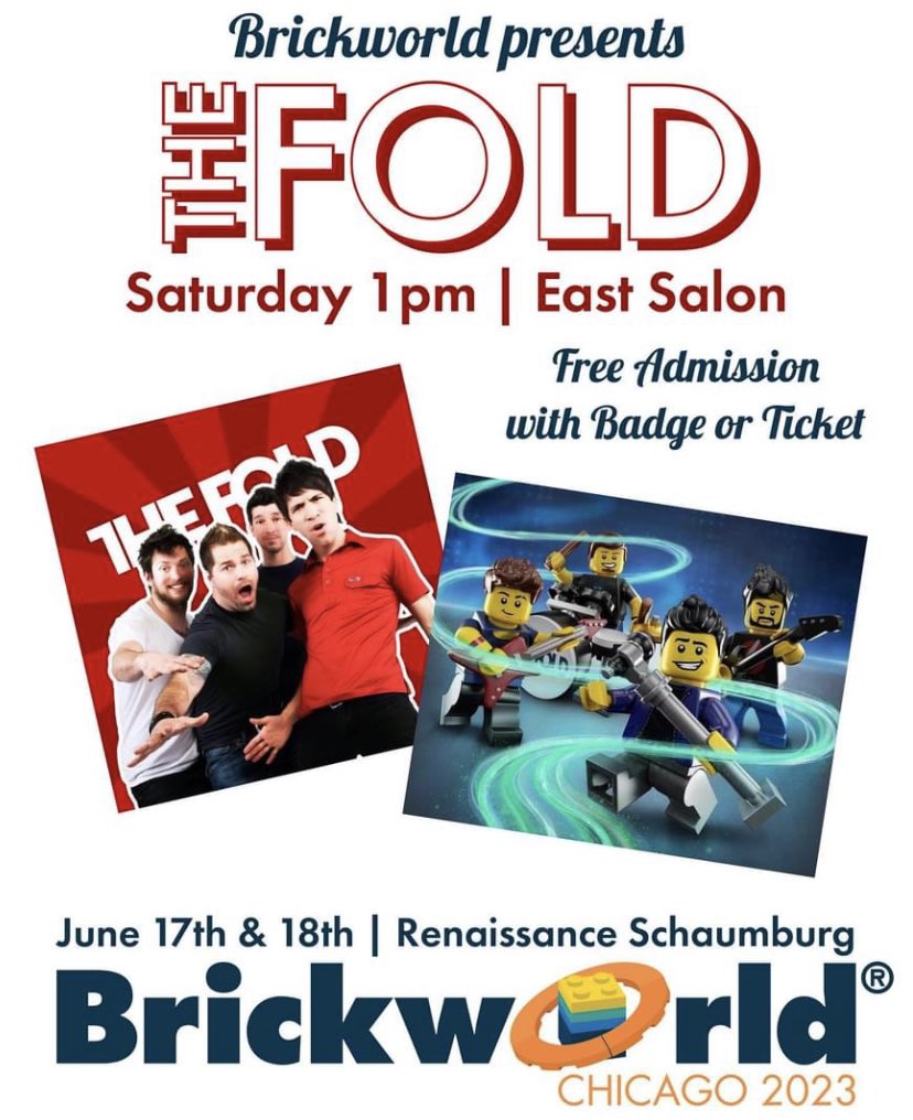 thefold's tweet image. Brickworld presents THE FOLD this year at Brickworld Chicago! 

Do you or your kids love Ninjago?  Brickworld Ticket holders/badged Convention Attendees on Saturday, June 17th 1pm

#thefold @thefoldrock #brickworld #brickworldevents #lego #legoevent #afol #ninjago @brickworld