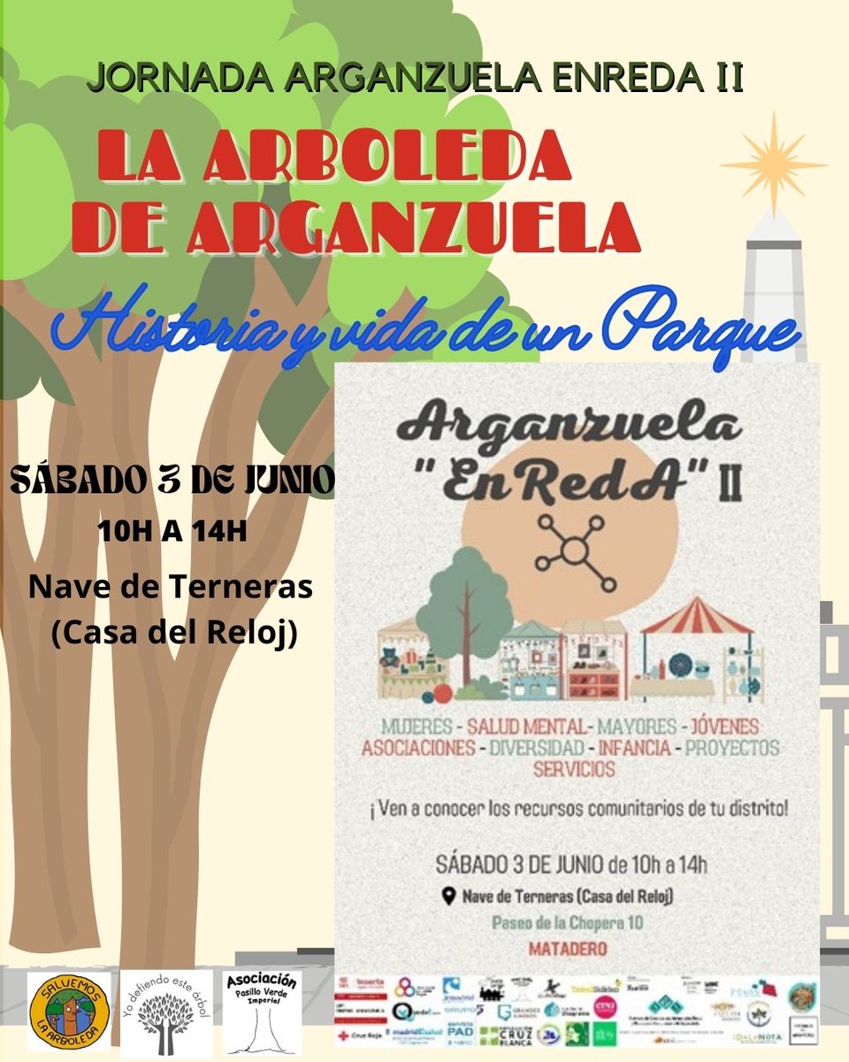 AVVerdeImperial's tweet photo. El sábado 3 junio estaremos en la Nave de Terneras en "Arganzuela enREDa".  
Ven a conocer el Huerto las Vías y la historia de la #ArboledaDeArganzuela.
Te llevarás una 🪴 para tu balcón y ayudarás a salvar la arboleda🌳🌳🌳🌳.

#NoaLaTala
#YoDefiendoEsteÁrbol
@soslaarboleda https://t.co/AqVP214h0k