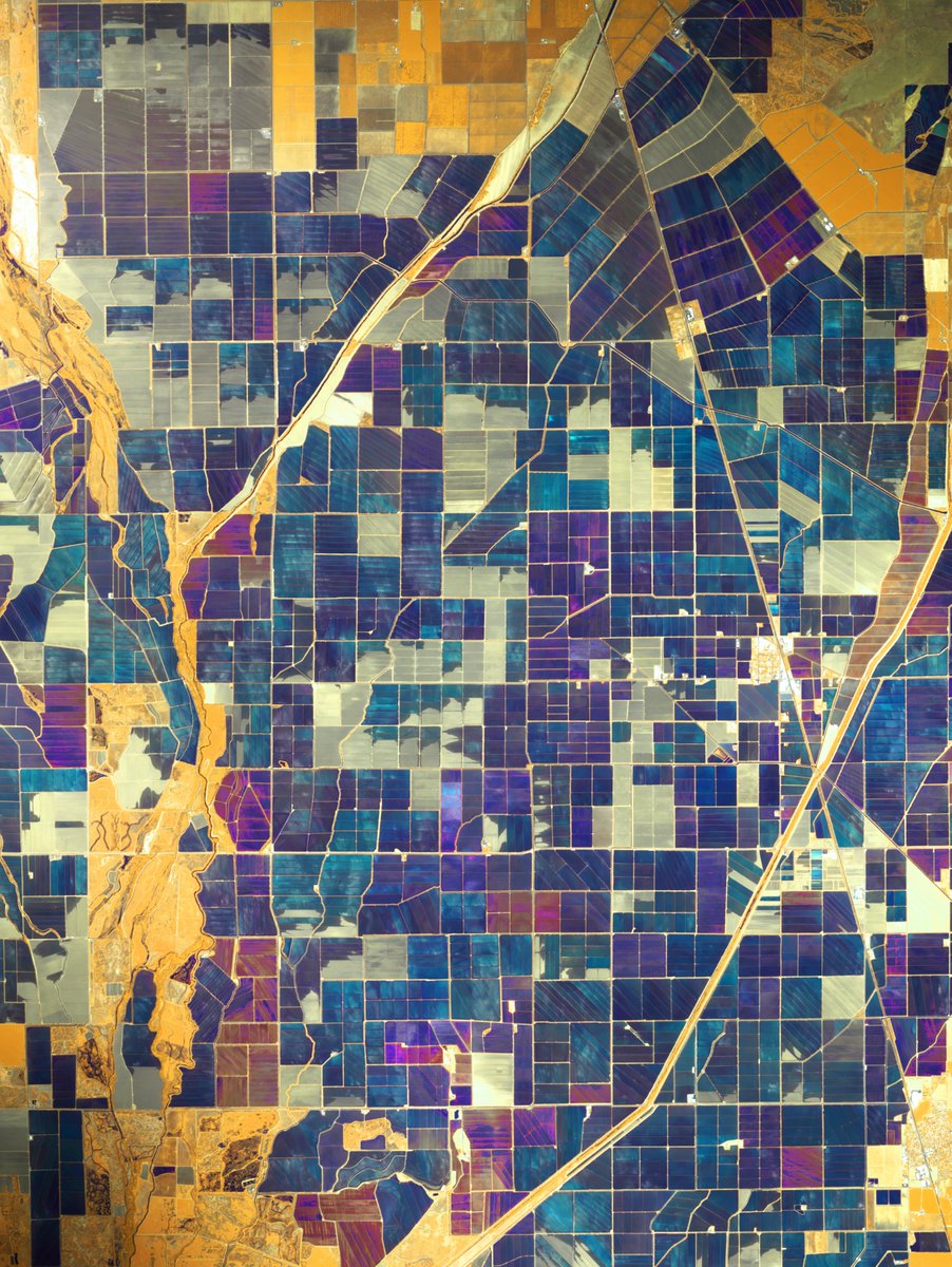 Abstract Series | Preface of growth 💧🌾

Or another one for the 'Where there is #water, there is life' series. This time somewhere in #California. Can you spot the fields that are still being filled?

#Copernicus #Sentinel2 🛰️ 2023-05-24
Full size: flic.kr/p/2oEctSN 🧐