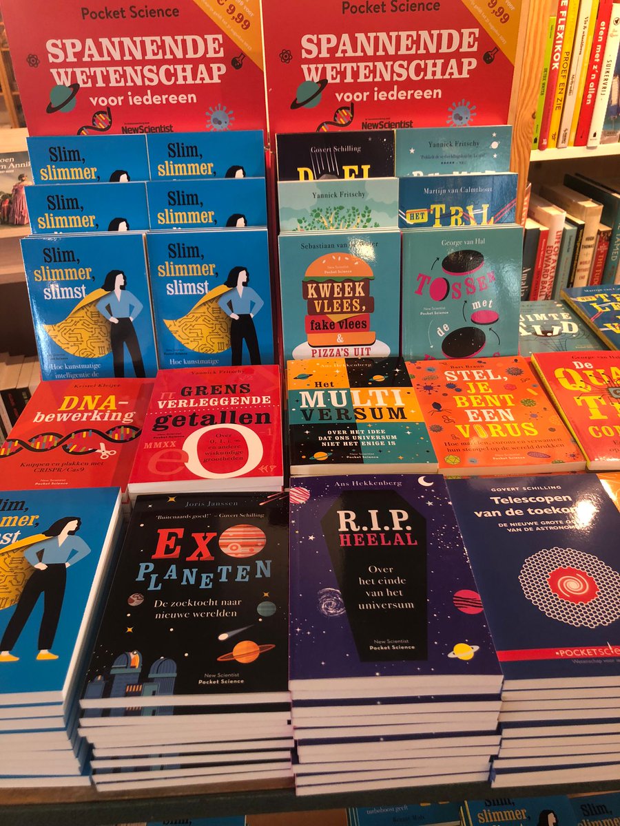 €9,99; daar koop je tegenwoordig amper een brood voor. Voor die bespottelijke prijs verkopen we nu onze Pocket Science-boeken! Je kunt kiezen uit 20 stuks, bijvoorbeeld de nieuwste van <a href="/BennieMols/">Bennie Mols</a> of een gouwe ouwe van mij 📚 newscientist.nl/product-catego…