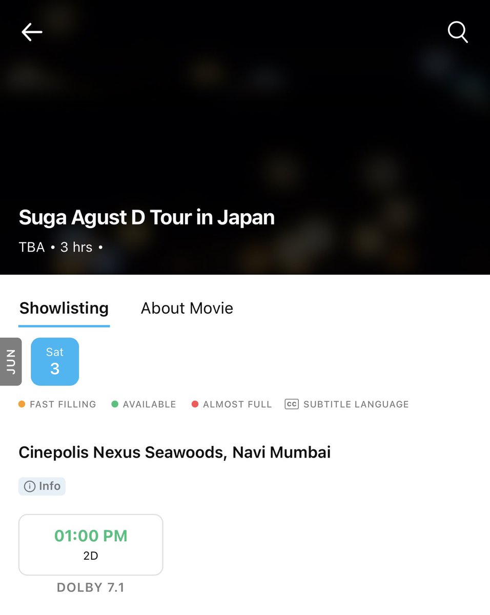mumbai_bts's tweet photo. Agust D | SUGA D-DAY Live in Japan Livescreening bookings open in Cinepolis Seawoods Navi Mumbai, Book through PayTm App!💜✨ https://t.co/RmCXRfAPOh