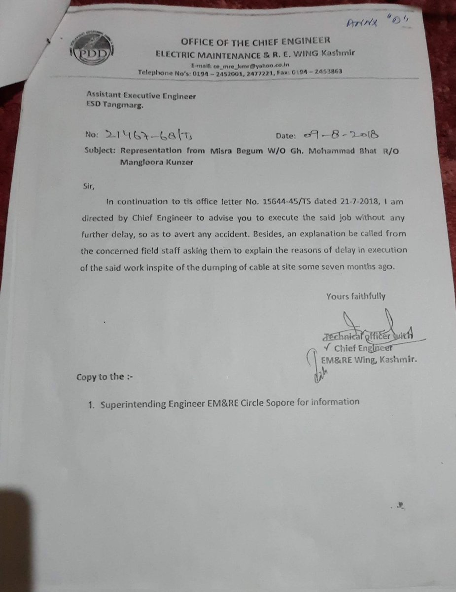 ShahidBhat75's tweet photo. @OfficeOfLGJandK
@cekpdcl
@SESOPOREKPDCL
@JKgrievance 
The  Office of the Lieutenant Governor.
Subject:Our matter is pending from 4 year,
I attached some documents
Dear Sir,
I write to bring to your attention a matter that is of utmost significance to me. https://t.co/OScqwSpolQ
