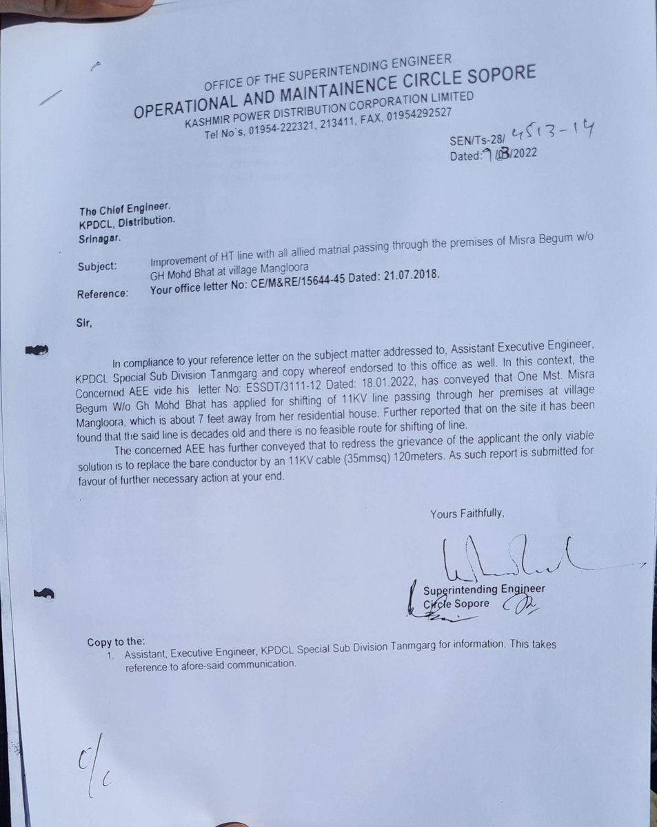 ShahidBhat75's tweet photo. @OfficeOfLGJandK
@cekpdcl
@SESOPOREKPDCL
@JKgrievance 
The  Office of the Lieutenant Governor.
Subject:Our matter is pending from 4 year,
I attached some documents
Dear Sir,
I write to bring to your attention a matter that is of utmost significance to me. https://t.co/OScqwSpolQ