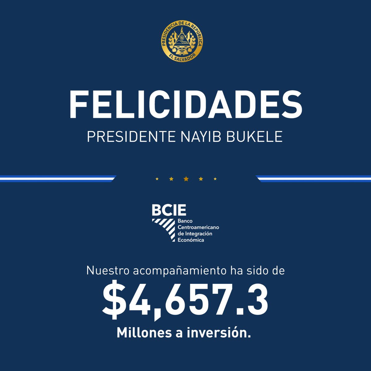 🇸🇻 Felicidades por sus 4 años de Gobierno Presidente <a href="/nayibbukele/">Nayib Bukele</a>, patentizamos nuestro compromiso con el pueblo Salvadoreño y su Gobierno 🇸🇻.