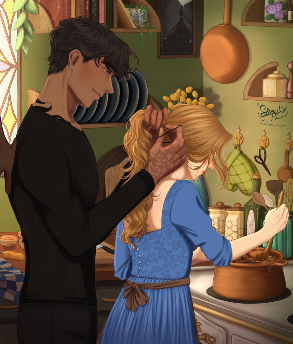 lazydaisyreads's tweet photo. To end #elrielmonth a sweet moment between Elain and Azriel in the coziest kitchen. Love is in the little things.

Art by @sleepylivart 💕
Commissioned by me

do not repost. Ty🩵

#elriel #elrielmonth23 #acotarfanart #elain #azriel https://t.co/919UgOu7Rh