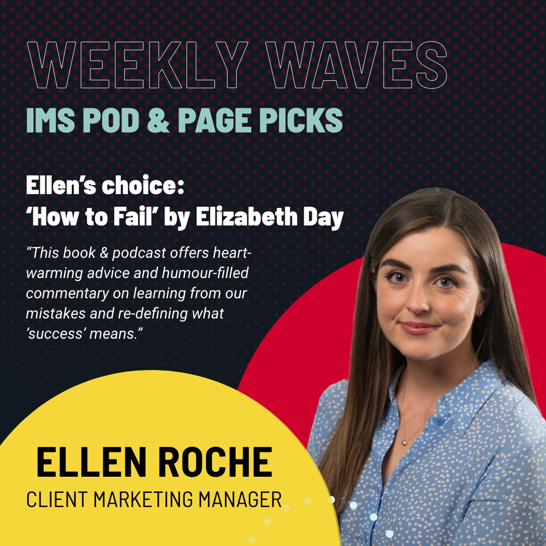 WEEKLY WAVES 

📢 🎧 This week's inspiration comes from Ellen Roche in Client Marketing.  'How to Fail', by Elizabeth Day. 

 A book and a podcast series,  you will be motivated and inspired by Elizabeth Day's compelling stories and honest conversations.  What's your favourite?
