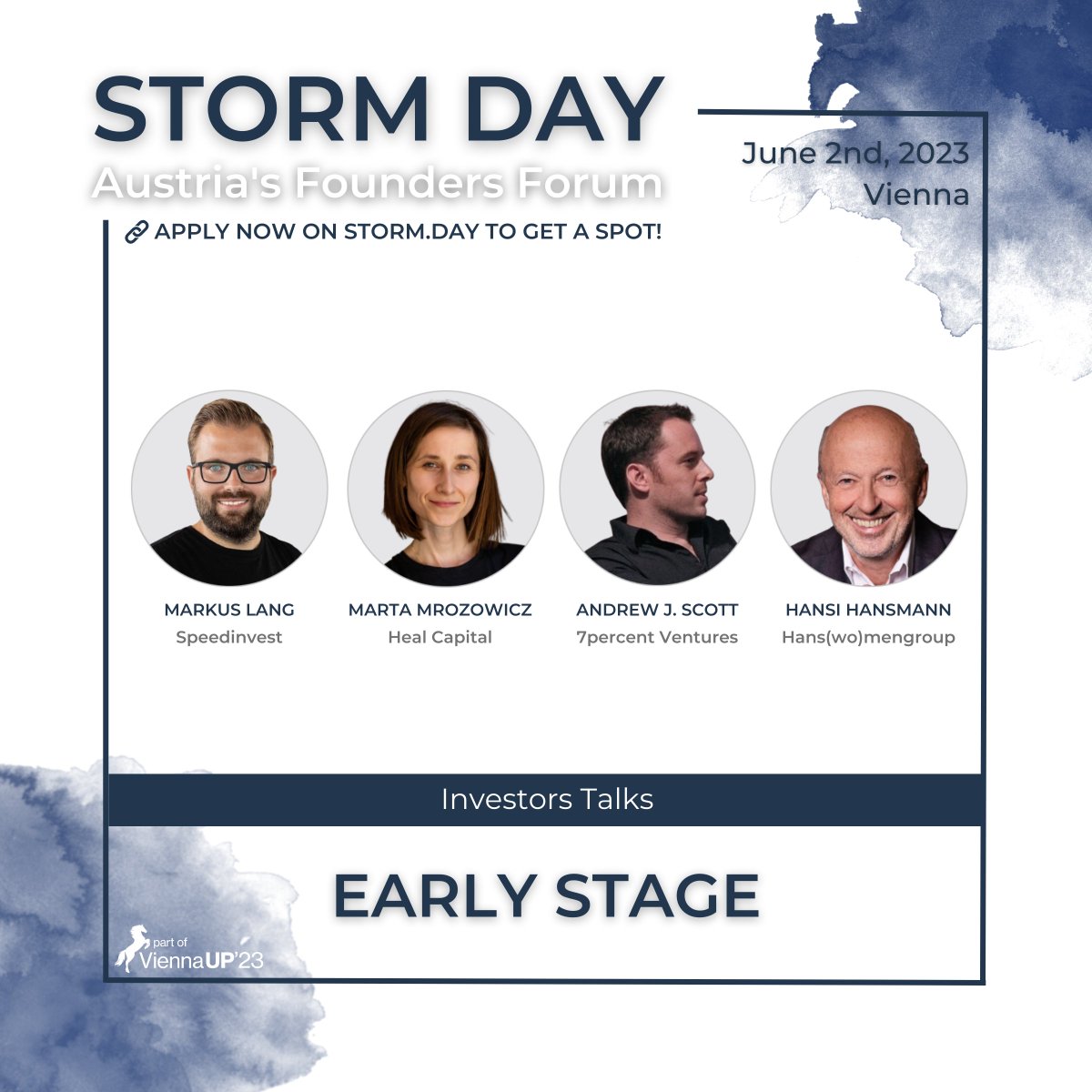 🌟 Join us for an enlightening panel discussion at STORM DAY: Investors Talk on Early-Stage Startups!

🔗Register now ( ONLY A FEW SPOTS LEFT!): storm.day  

#STORMDAY #InvestorsTalk #EarlyStageStartups #StartupFunding #Entrepreneurship #VC #startups #entrepreneurs