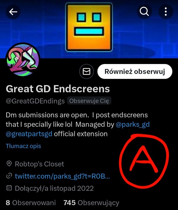 GradGDGimmAcc's tweet image. Great GD Endscreens specifies in showing high-quality ending screens in various GD levels, submitted by the GDtwt members. This account hasn't broken character at all, uploads their content consistently and is well led overall.