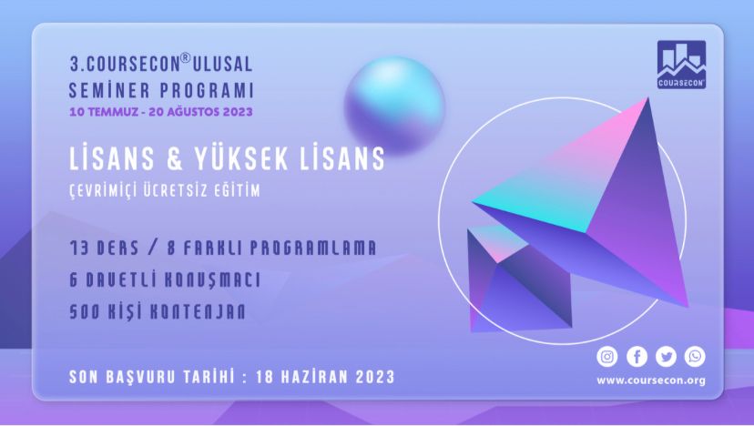 Programın bir alt yapı faaliyeti özelliği taşıması nedeniyle lisans ve lisansüstüne geçiş düzeyi baz alınmış, çalışmanın ücretsiz fakat nitelikli bir sosyal sorumluluk amacını taşırken maksadı doğrultusunda toplum yararına çalışması en temel gayesidir. 
coursecon.org