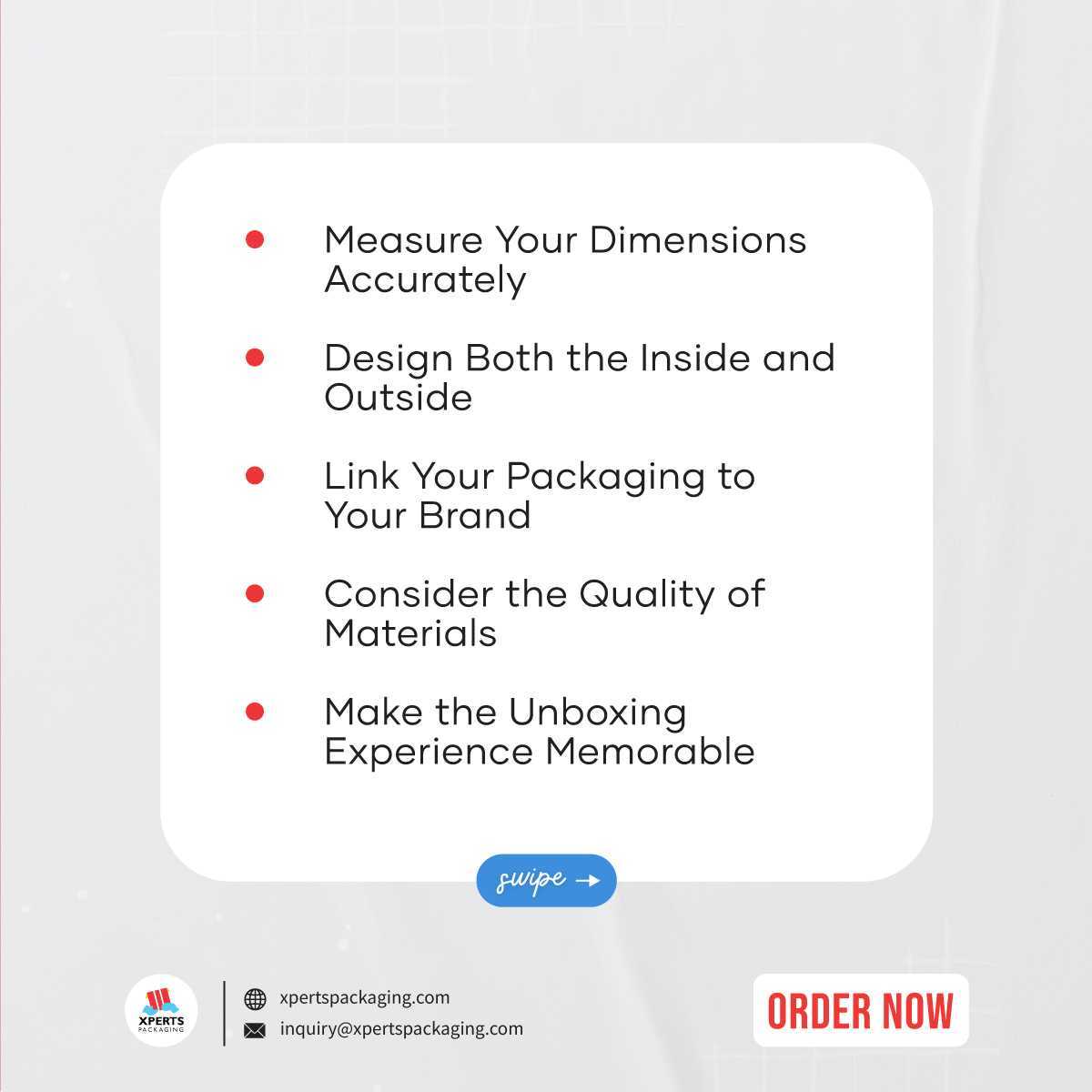 xpertspackusa's tweet photo. 5 Valuable Pointers for Creating Exceptional Retail Packaging Boxes
Know more: https://t.co/DzEeTzgGBK
.
.
#xpertspackaging
#dimensions
#brandpackaging
#qualitymeasures
#unboxingexperience
#packagingexperience
#packagingboxes
#customboxes
#custompackaging https://t.co/SfaNhYE2VY