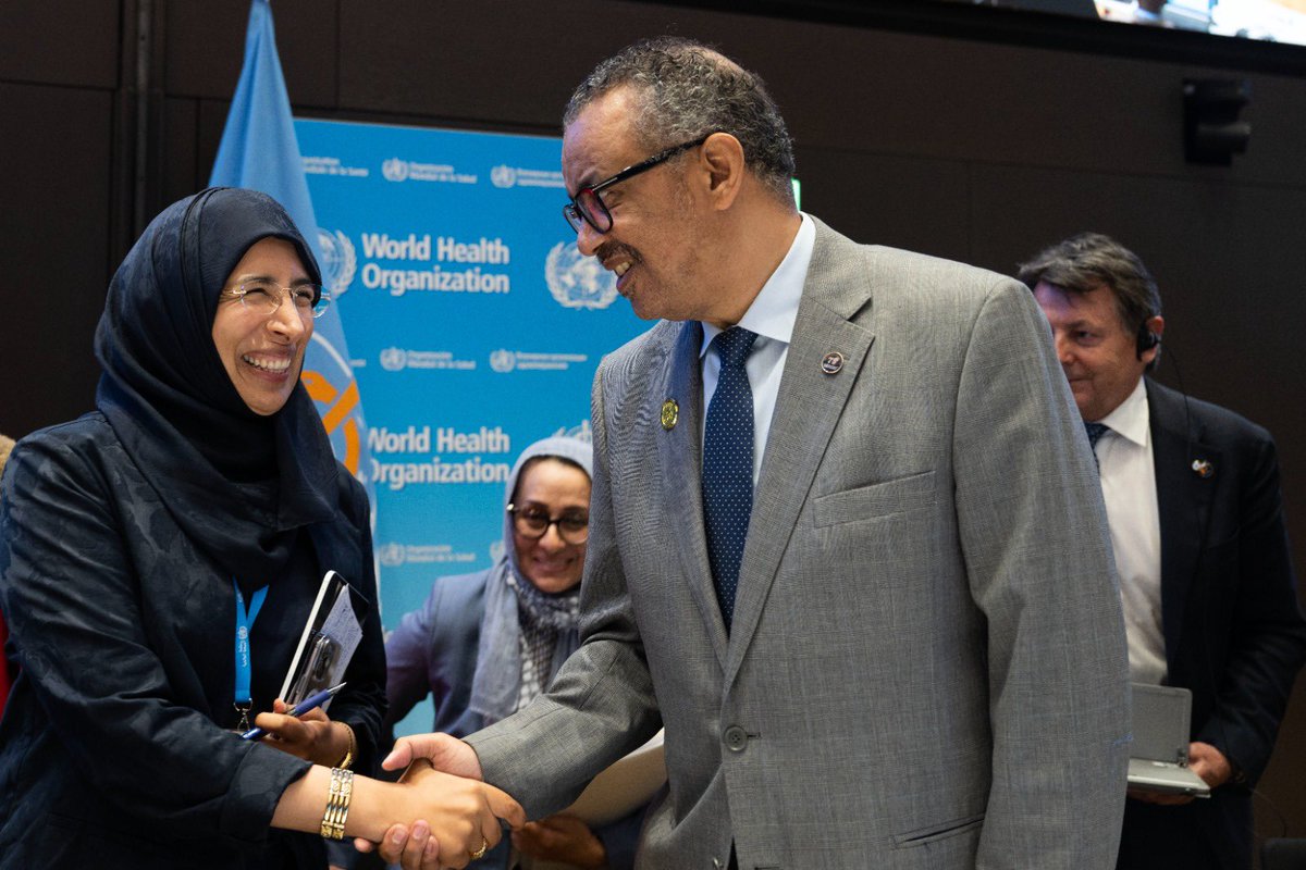 Tedros Adhanom Ghebreyesus (@DrTedros) on Twitter photo 2023-05-31 17:50:57 My heartfelt congratulations to Hanan Mohamed Al Kuwari, @MOPHQatar Minister, for being elected to serve as the next @WHO Executive Board Chair. Together, for #HealthForAll. #WHA76 My heartfelt congratulations to Hanan Mohamed Al Kuwari, @MOPHQatar Minister, for being elected to serve as the next @WHO Executive Board Chair. Together, for #HealthForAll. #WHA76