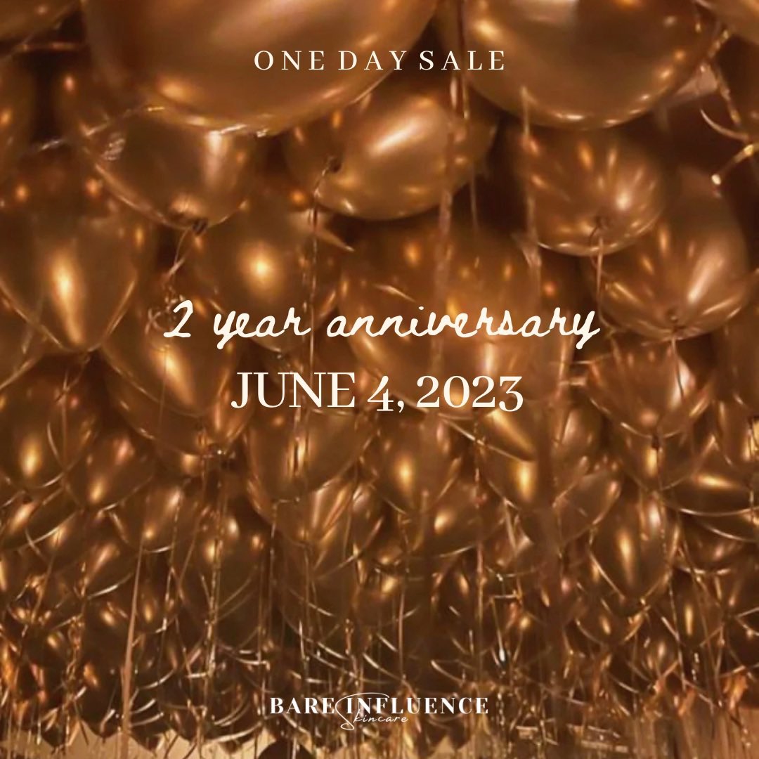 BareInfluence's tweet image. ✨Save The Date: June 4th, 2023✨

Celebrate our 2 Year Anniversary with us! 

Enjoy 30% off your ENTIRE purchase and earn double points as a Bare Loyalty Rewards member!

SUPRISE!! ALL of our seasonal scents will also be making a come back for this ONE DAY SALE! 🤎

This Sunday!