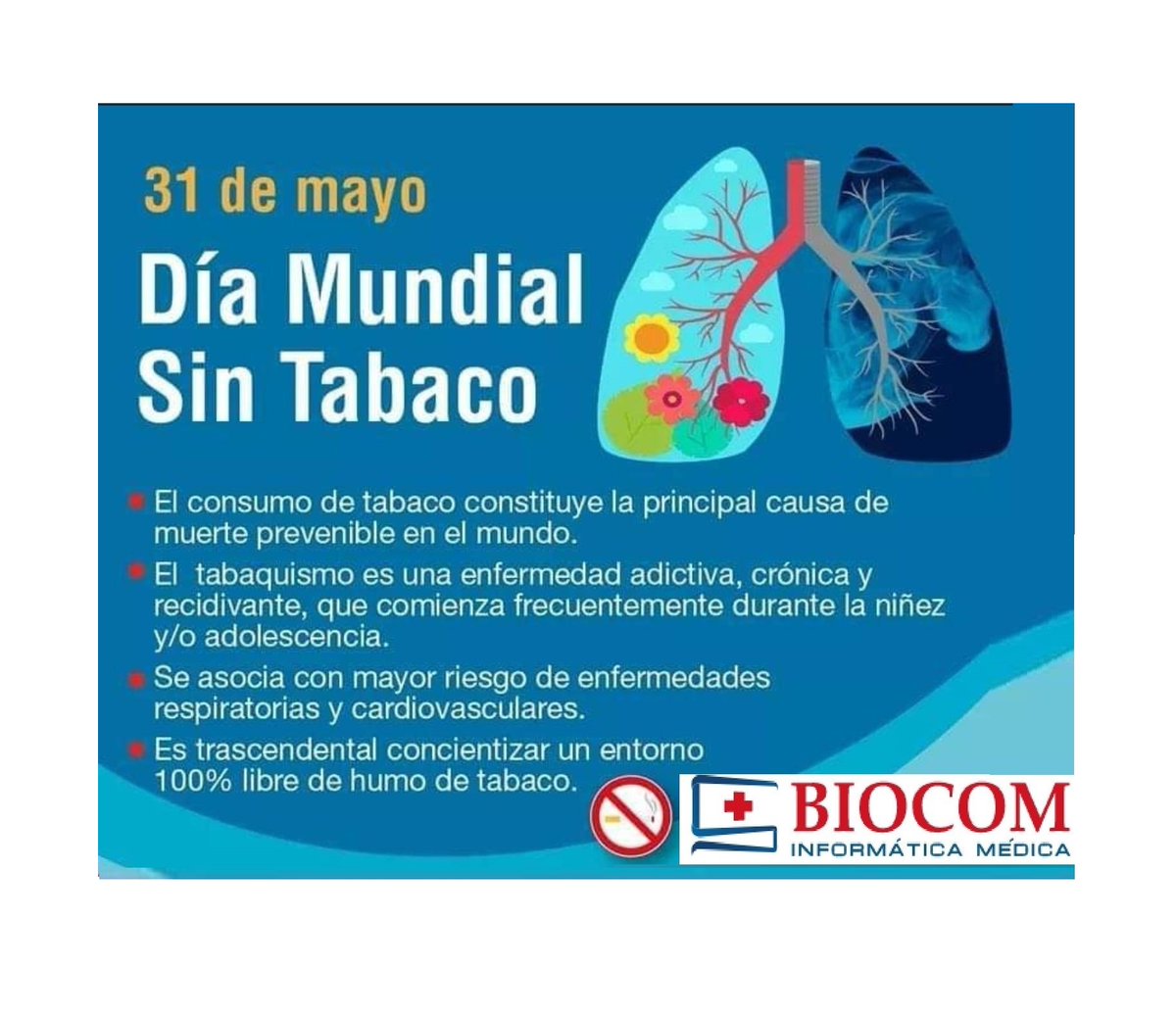 drmandirola's tweet photo. Día mundial sin #tabaquismo🚭
En #BIOCOM, contamos con #ISO9001
Trabajamos en procesos de mejora continua.
#gestiondecalidad #biocomargentina #historiaclinica #hl7
📩 info@biocom.com
☎ WhatsApp: +54 9 11 2619-7002
💻 https://t.co/y9vuwty5LH https://t.co/MLsbddpEJj