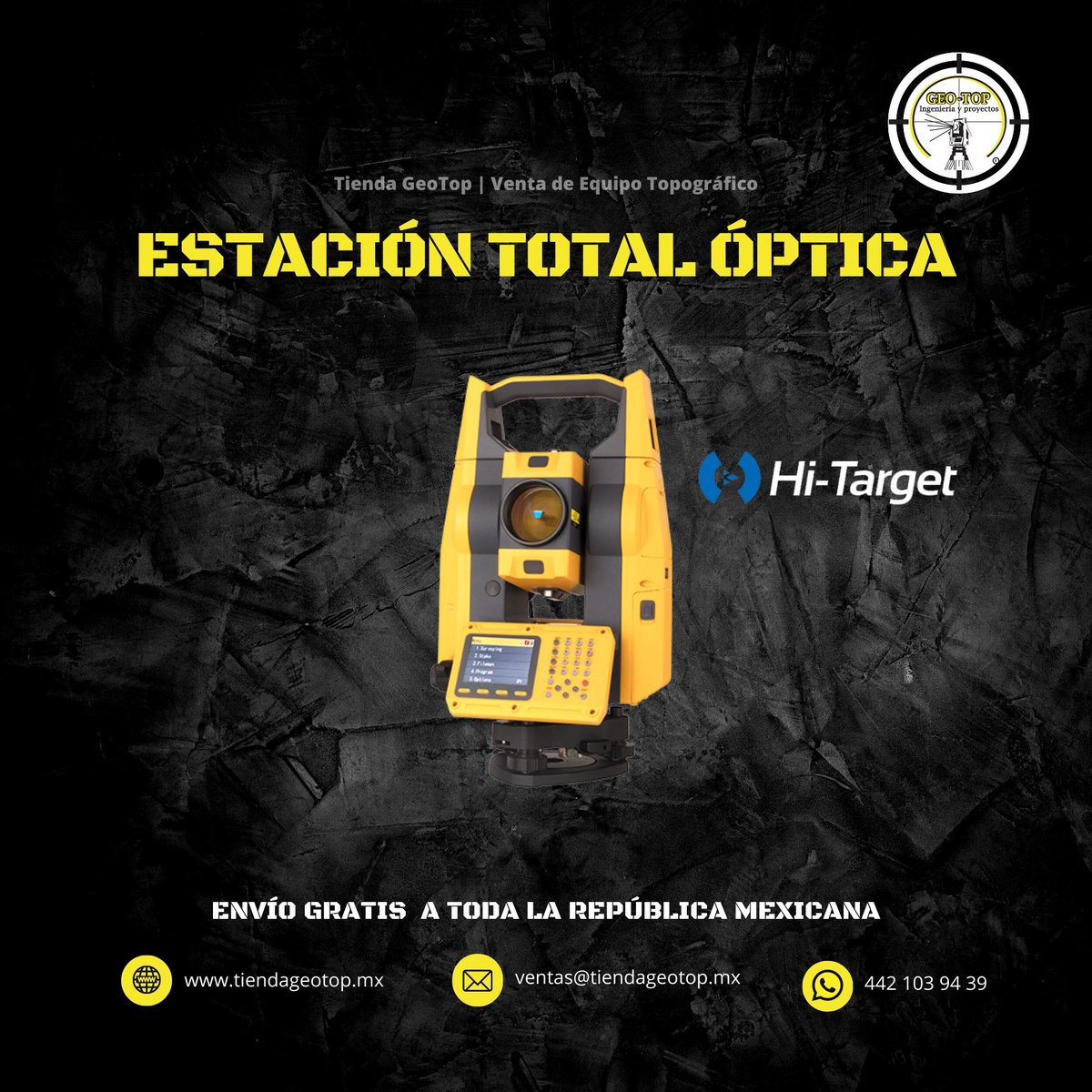 GeoTopOnline's tweet image. Tienda GeoTop | Venta de Equipo Topográfico
Estación Total Óptica Hi-Target HTS-521L10

·  1000m alcance sin prisma
·  6000m Alcance con prisma
·  80000 puntos Memoria interna

tiendageotop.mx/drone/Estaci%C…

#EstaciónTotal #HiTarget #EstacionTotalOptica
